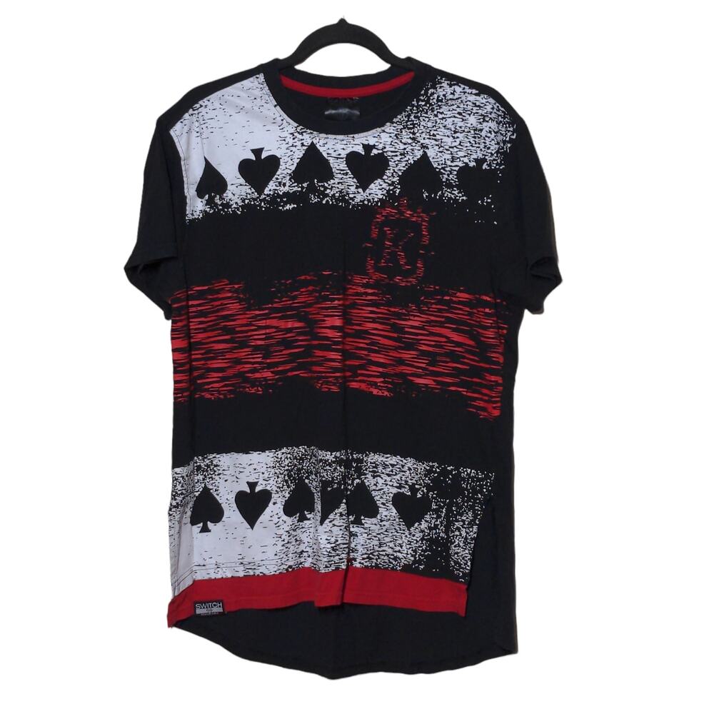 Switch Remarkable Graphic T-Shirt Short Sleeve Poker Cards - Size L